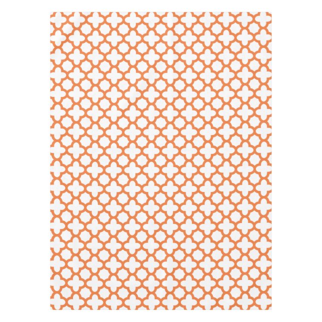 Toalha De Mesa Padrão de Quatrefoil Laranja (Frente)