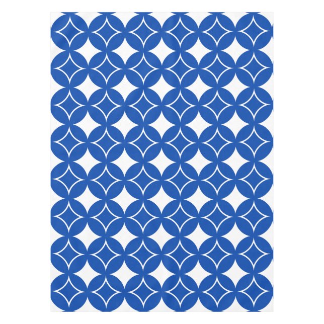 Toalha De Mesa Padrão de remessa azul e branco (Frente)