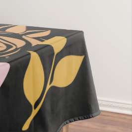 Toalha De Mesa Padrão de rosa e Folhas