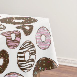 Toalha De Mesa Padrão De Rosquinhas, Rosquinhas Rosa, Rosquinhas 