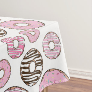 Toalha De Mesa Padrão De Rosquinhas, Rosquinhas Rosa, Rosquinhas 