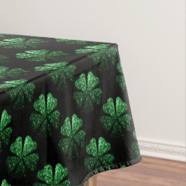 Toalha De Mesa Padrão de Shamrock brilhante verde escuro a preto