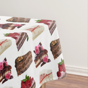Toalha De Mesa Padrão de Sobremesas Deliciosas para Amantes de Bo