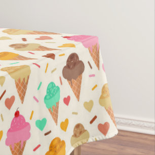 Toalha De Mesa Padrão de sorvete colorido e asfixiante