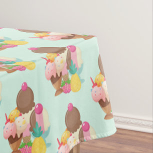 Toalha De Mesa Padrão de Sorvete Cute