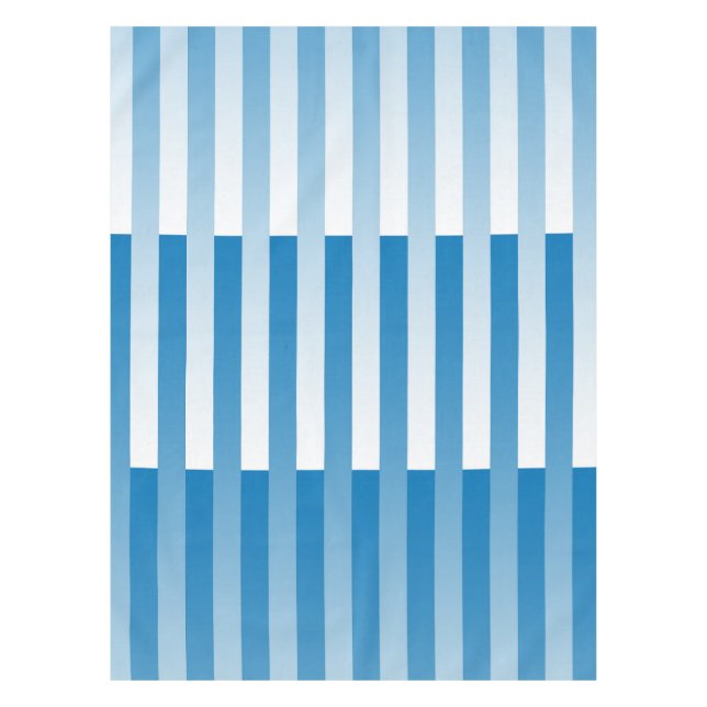 Toalha De Mesa Padrão de Strike Branco Azul (Frente)