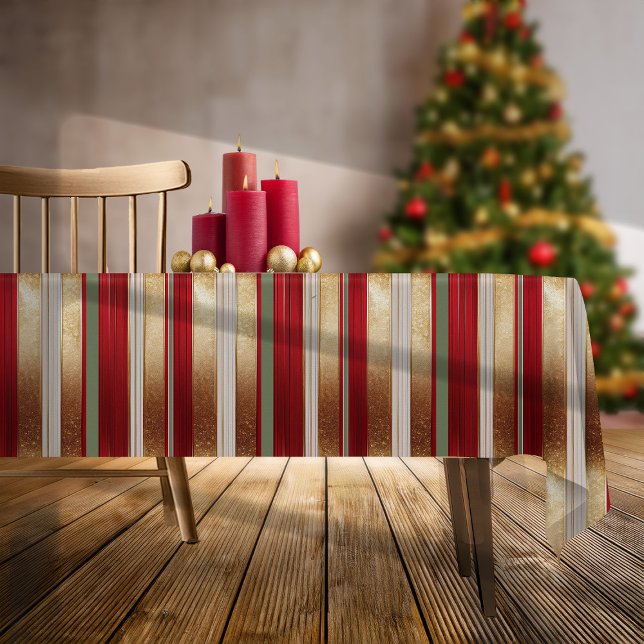 Toalha De Mesa Padrão de Stripe de Natal Vermelho nº 27 ID1009 (Criador carregado)