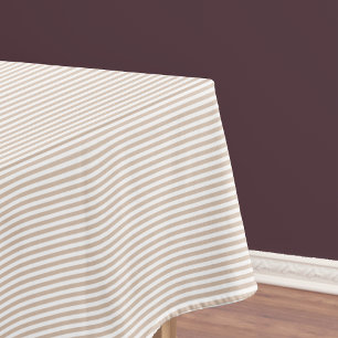 Toalha De Mesa Padrão de Stritic Chic Trendy Coffee White Striped