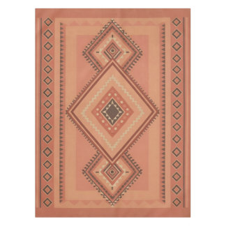 Toalha De Mesa Padrão de Superfície Tribal Marroquino de Terracot