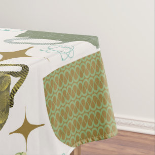 Toalha De Mesa Padrão de Teacup Colorida do meio século