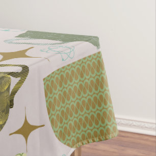 Toalha De Mesa Padrão de Teacup de Pastel de meio século