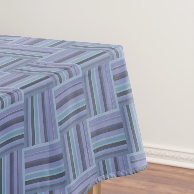 Toalha De Mesa Padrão de tecelagem de cinzas azuis (Posição Original)