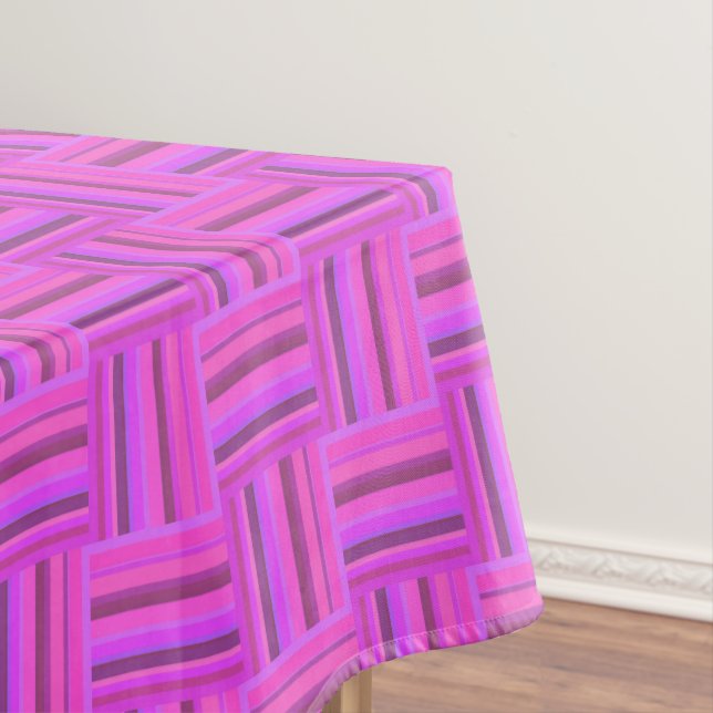 Toalha De Mesa Padrão de tecelagem de fitas rosa (Posição Original)