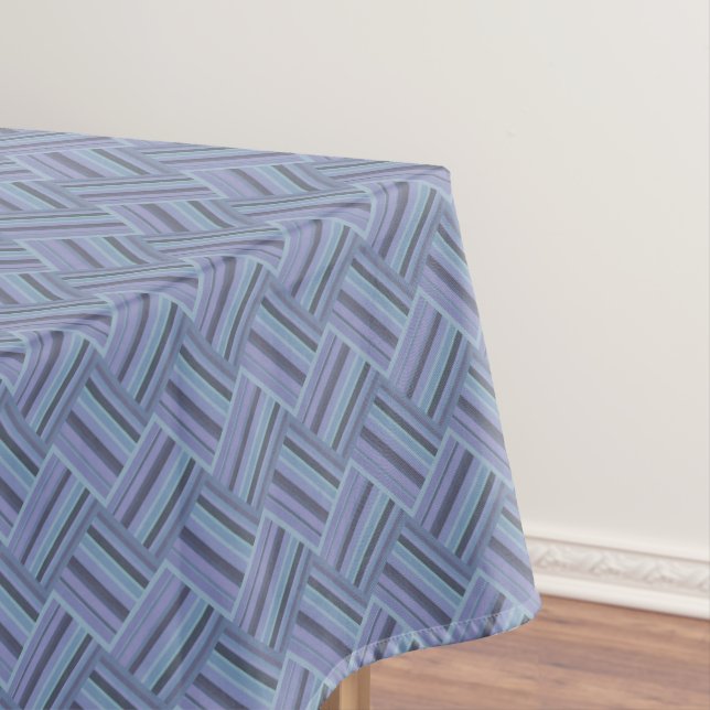 Toalha De Mesa Padrão de tecelagem diagonal de cinza azul (Posição Original)