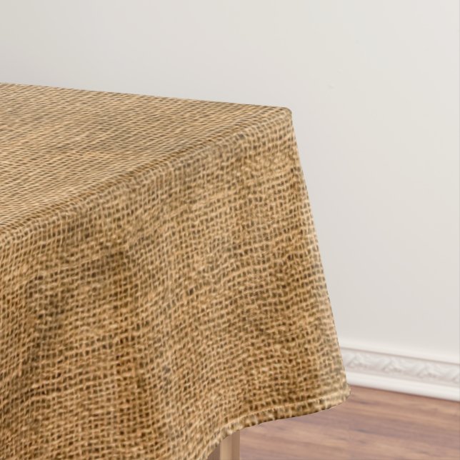 Toalha De Mesa Padrão de Textura de Burlap Rustic Faux (Posição Original)