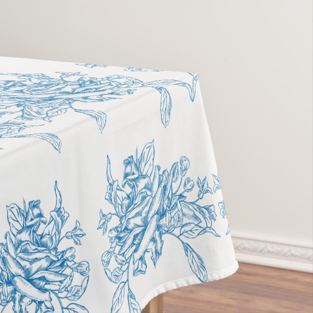Toalha De Mesa Padrão de Toile Francês Azul (Posição Original)