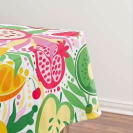 Toalha De Mesa Padrão de Verão de Frutas Tropicais Aquarela