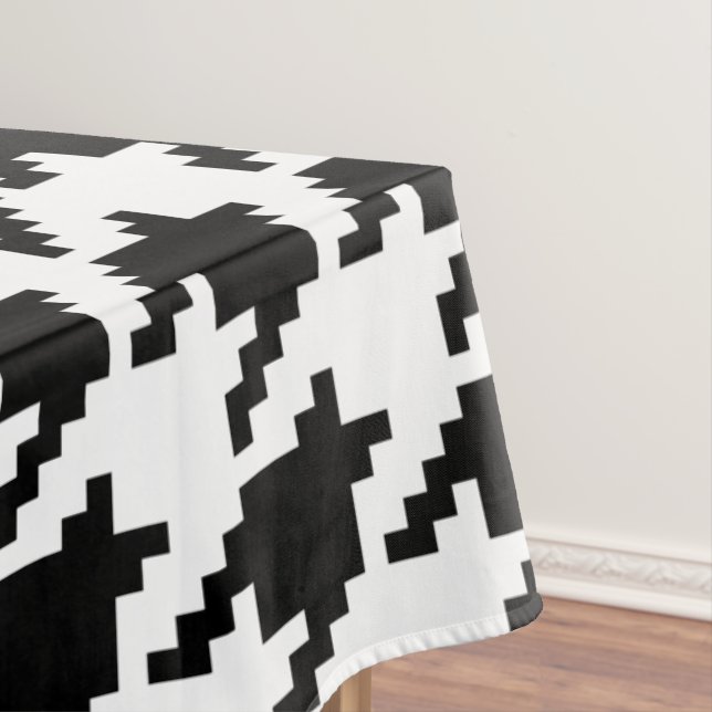 Toalha De Mesa Padrão de verificação de houndstooth de pixel de 8 (Posição Original)