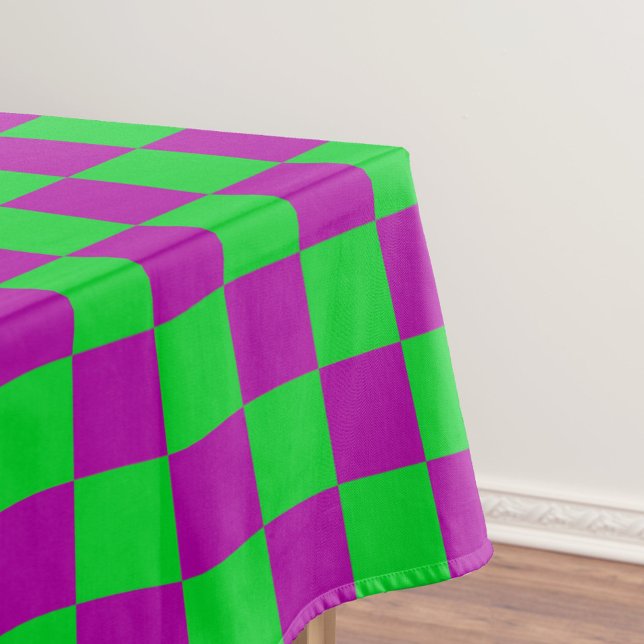 Toalha De Mesa Padrão de Verificação Verde Roxo (Criador carregado)