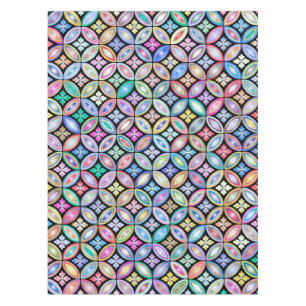 Toalha De Mesa Padrão de Vidro Colorido de Abstrato com Elegante