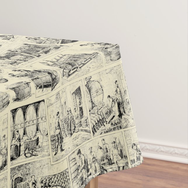 Toalha De Mesa Padrão de vinha do Fazer de vinho em vinheta (Posição Original)