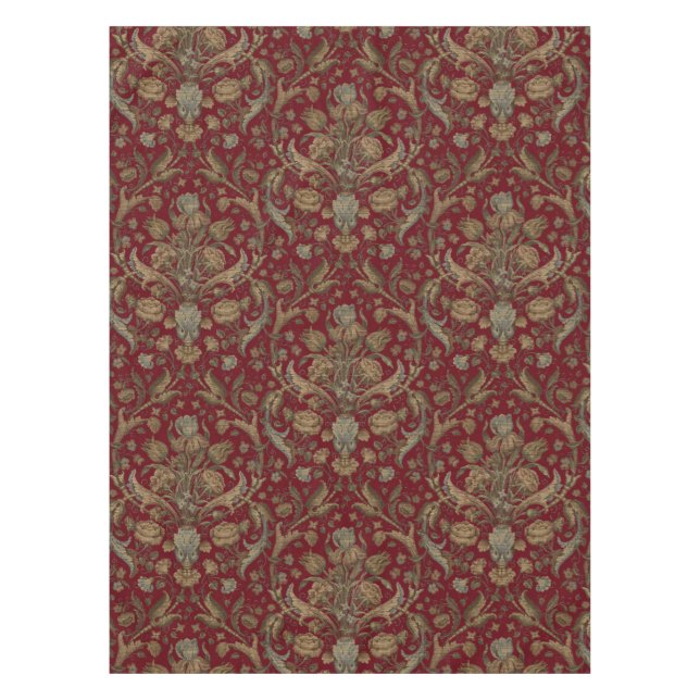 Toalha De Mesa Padrão de Weave de Imitação Floral e Foliar (Frente)