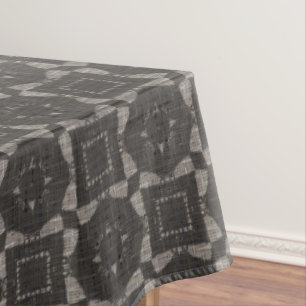 Toalha De Mesa Padrão de Weaved Castanho e Cinza