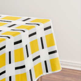 Toalha De Mesa Padrão de Xadrez Amarelo