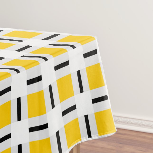 Toalha De Mesa Padrão de Xadrez Amarelo (Posição Original)