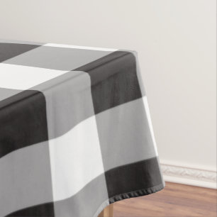 Toalha De Mesa Padrão de Xadrez de Buffalo, Preto e Casa Branca