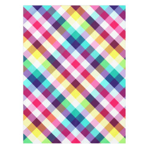 Toalha De Mesa Padrão de Xadrez do Arco-Íris Funky Pequeno Tablec