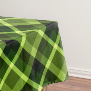 Toalha De Mesa Padrão de Xadrez Verde de Ervilha Elegante Pequena