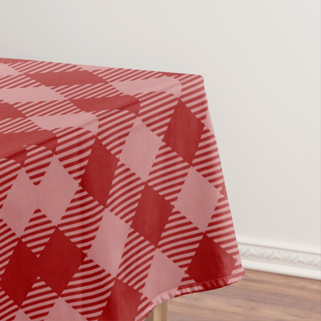 Toalha De Mesa Padrão de Xadrez Vermelha e Branca Invisível (Posição Original)