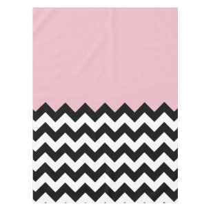 Toalha De Mesa Padrão de ziguezague preto e branco, Chevron, rosa