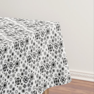 Toalha De Mesa Padrão decorativo arabesco preto e branco fofo