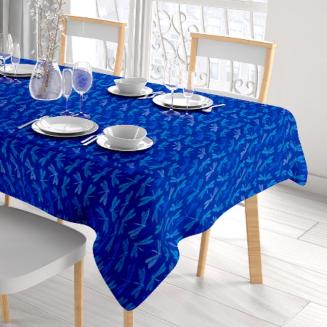 Toalha De Mesa Padrão Decorativo do Dragonfly Azul Real (Criador carregado)
