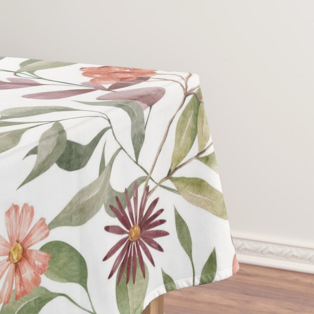 Toalha De Mesa Padrão decorativo floral de aquarela elegante (Criador carregado)