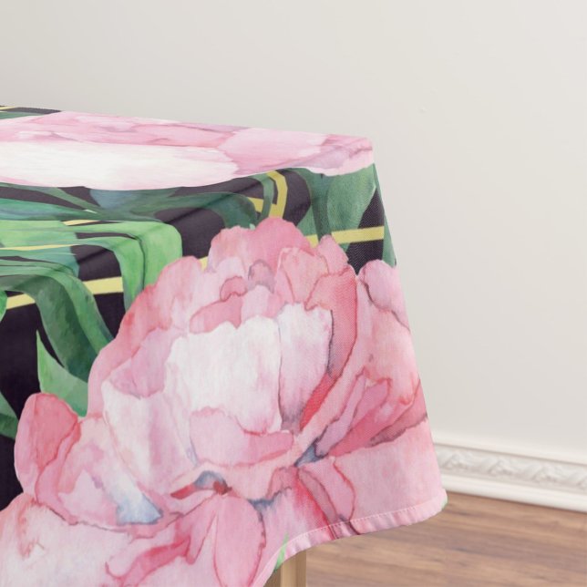 Toalha De Mesa Padrão decorativo floral de aquarela elegante (Criador carregado)