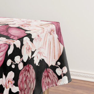 Toalha De Mesa Padrão decorativo floral em aquarela elegante