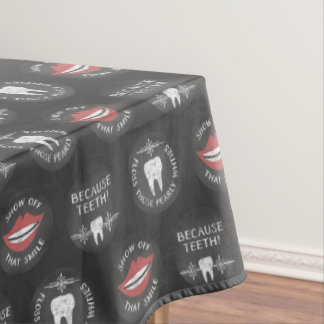 Toalha De Mesa Padrão Dentista Engraçado - Higienista Dental Boni