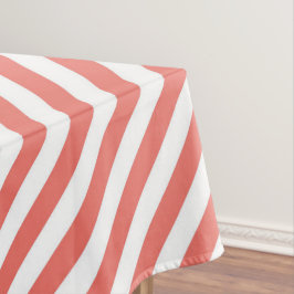 Toalha De Mesa Padrão diagonal de listras rosa e branco