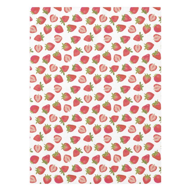 Toalha De Mesa Padrão divertido de morango de verão (Frente)