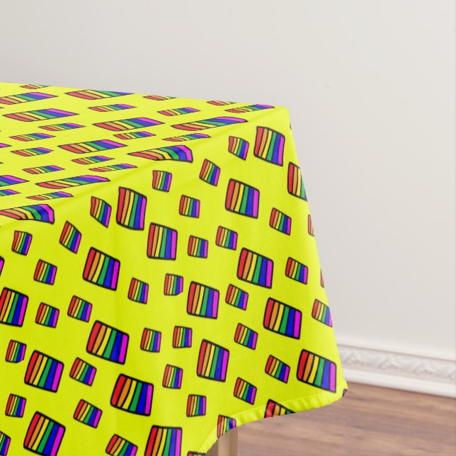Toalha De Mesa Padrão do bloco Funky Neon Rainbow (Posição Original)