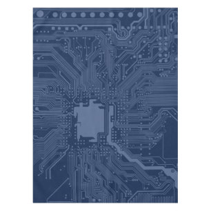 Toalha De Mesa Padrão do circuito da placa-mãe do Geek azul