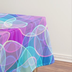 Toalha De Mesa Padrão do Círculo abstrato Pastel Cor-de-rosa Azul