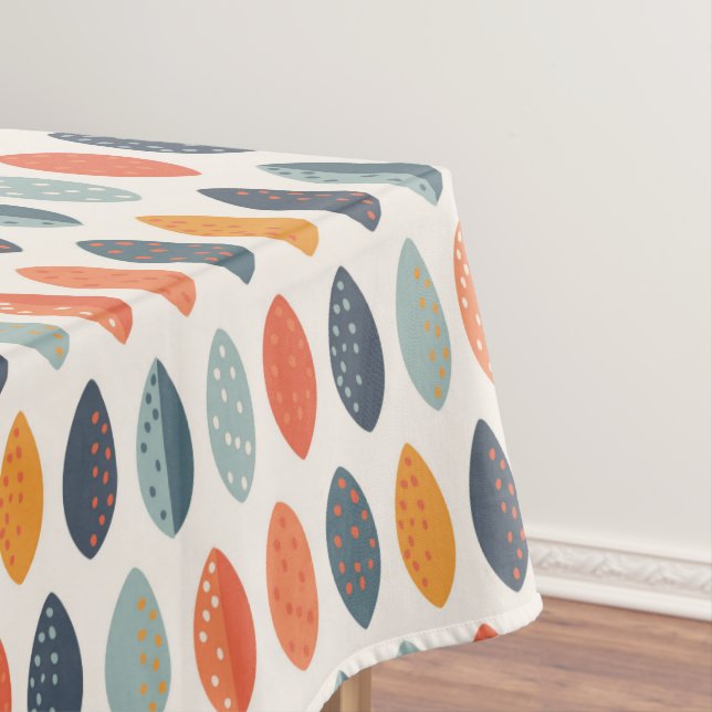 Toalha De Mesa Padrão do Monograma Botânico Folheto Laranja-Claro (Posição Original)