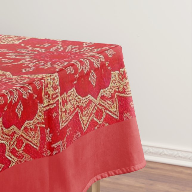 Toalha De Mesa Padrão do Ouro Vermelho ORIENTAL - Tablecloth (Posição Original)