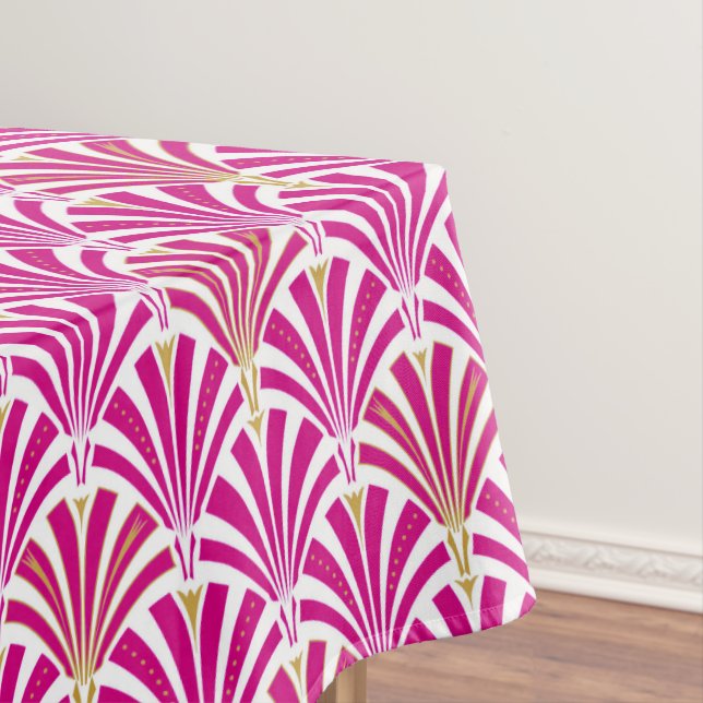 Toalha De Mesa Padrão do ventilador Art Deco - cor-de-rosa fuchsi (Posição Original)