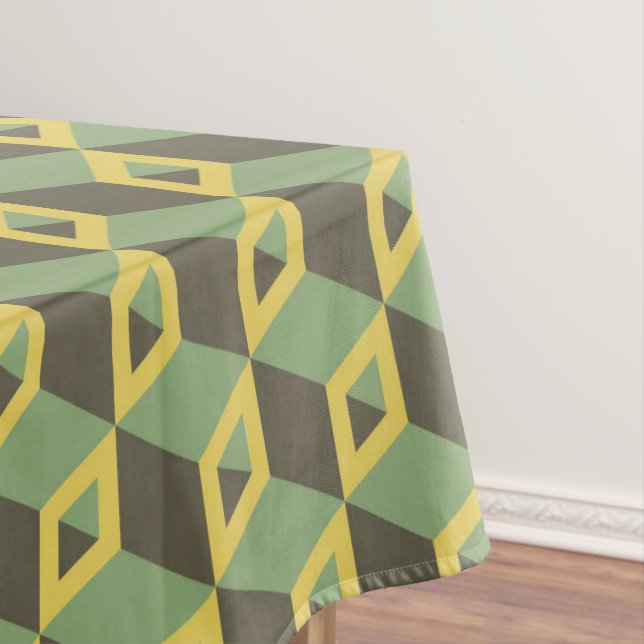 Toalha De Mesa Padrão dos quadrados de ilusão 3D (Posição Original)