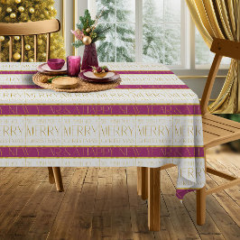 Toalha De Mesa Padrão Dourado de Natal magenta nº 35 ID1009